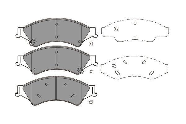 KAVO PARTS Bremžu uzliku kompl., Disku bremzes KBP-4574